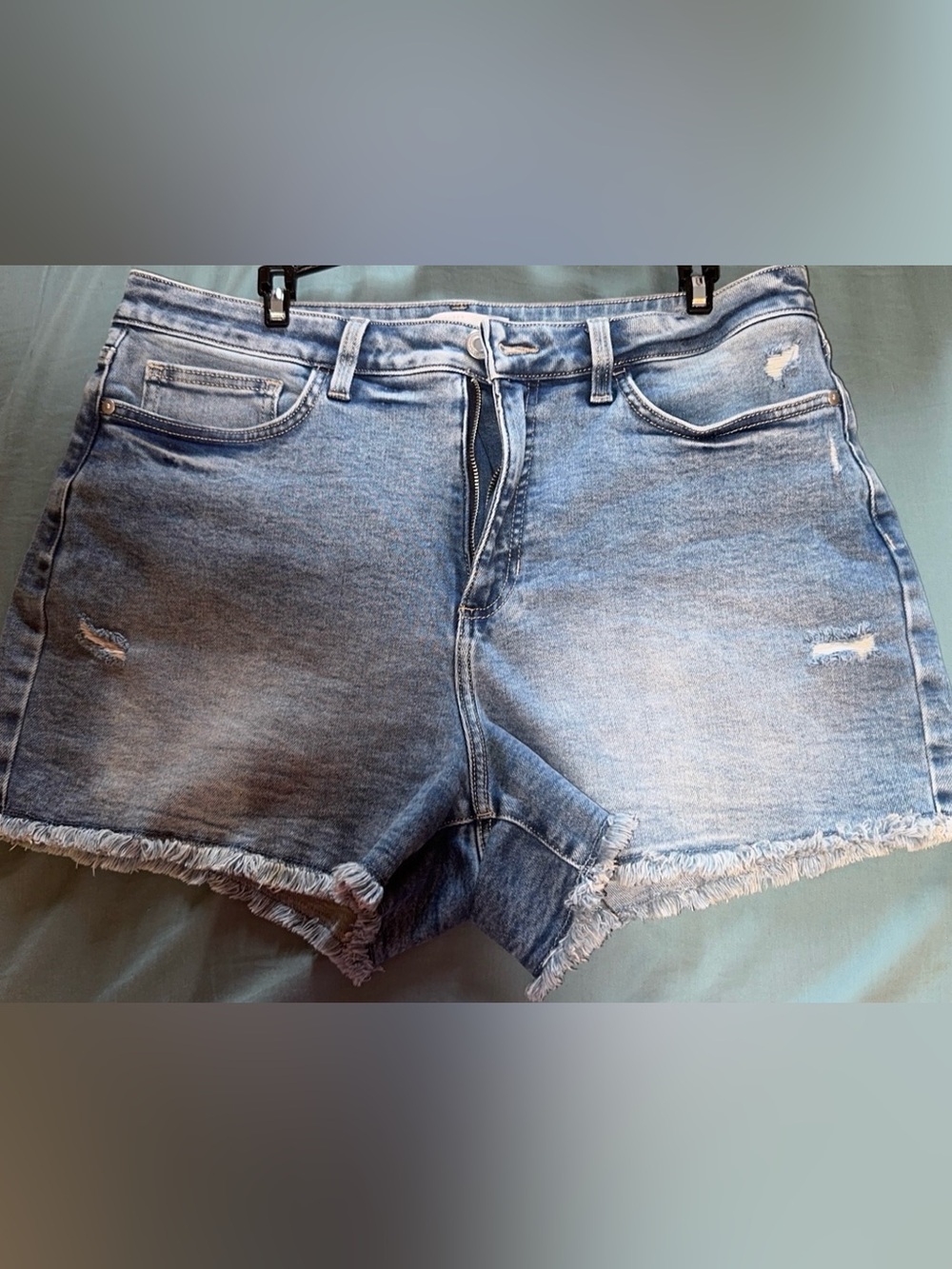 LC Lauren Conrad Light Blue Distressed Denim Shorts